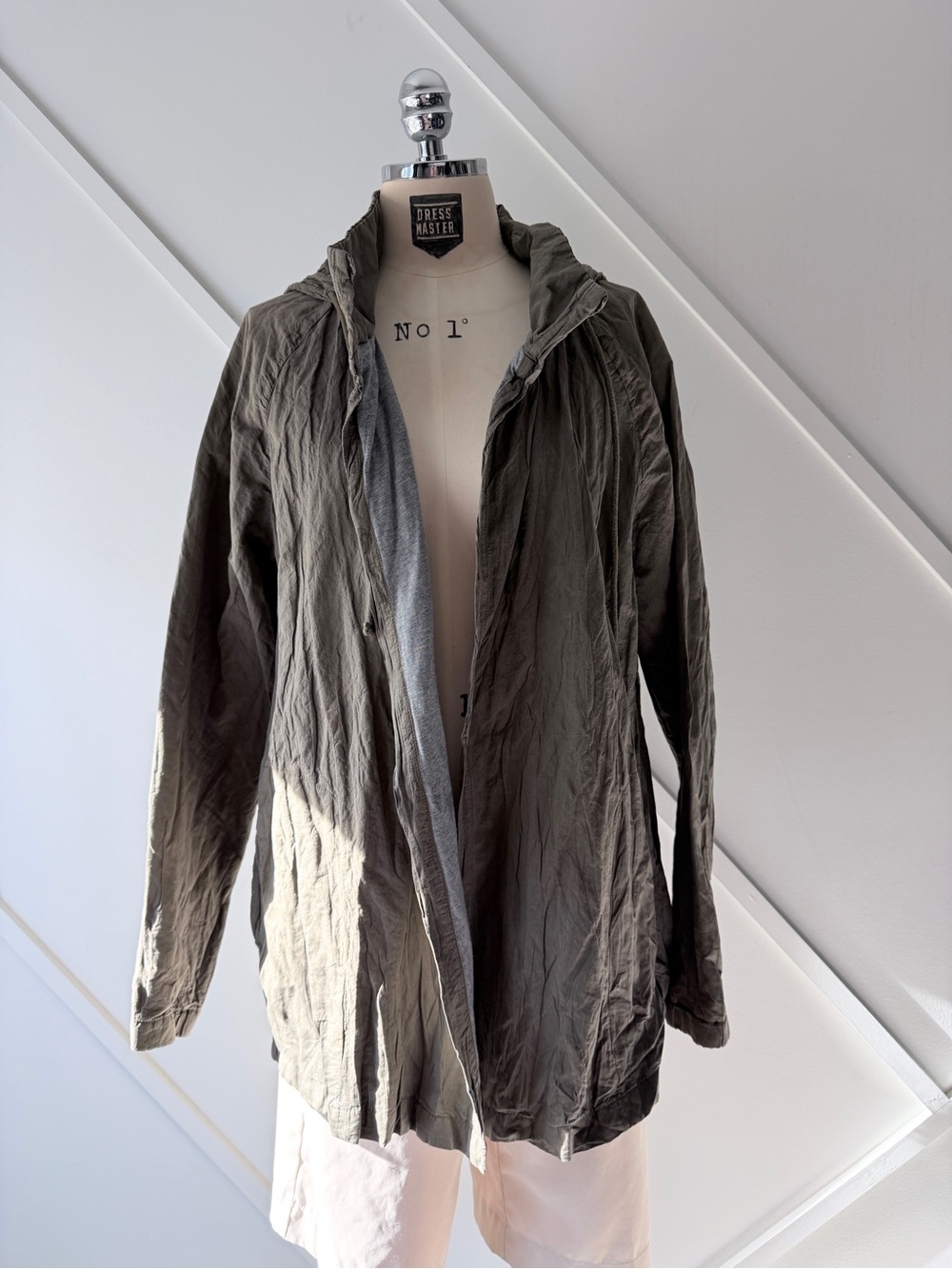 James Perse Lightweight Utility Jacket| Olive Green Minimal Hooded - 3 (M/L)